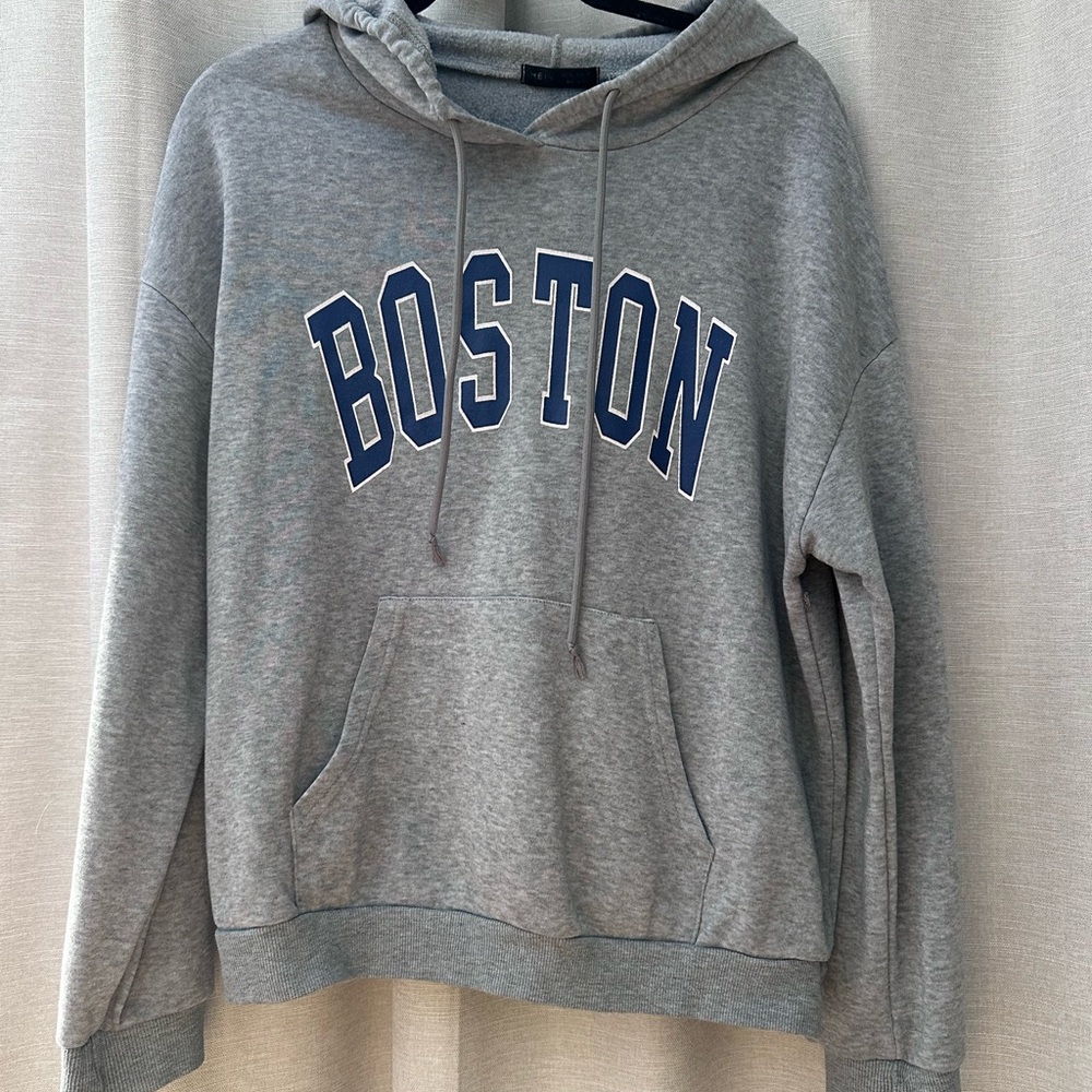 SHEIN Gray Boston Hoodie